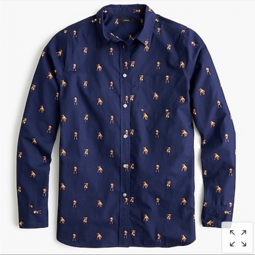 Jcrew Dog Print Button Down women’s shirt